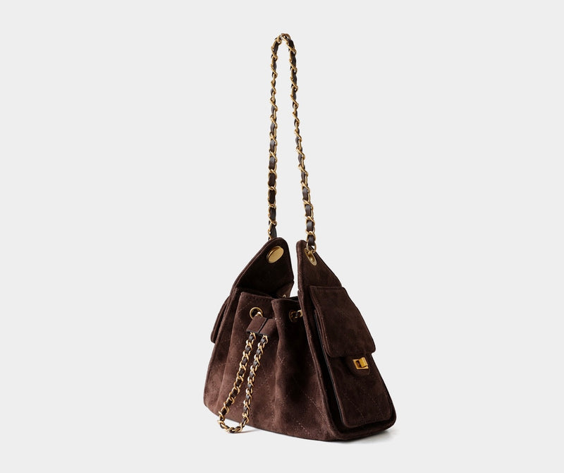 Premium Lambskin Leather Chain Shoulder Mini bag | Aurora