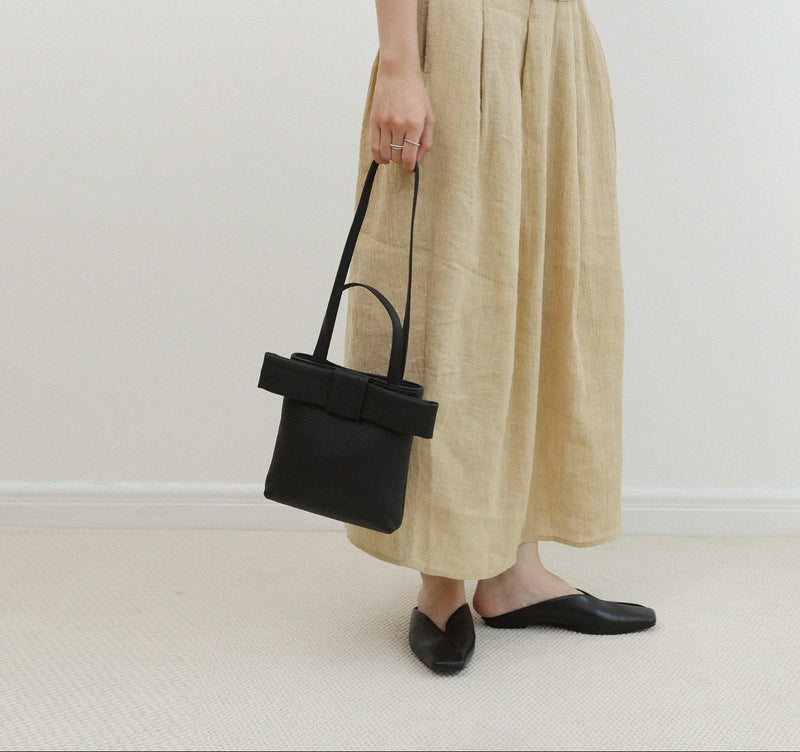 Full-Grain Leather Bag |  Bow Crossbody Bag | Roselle