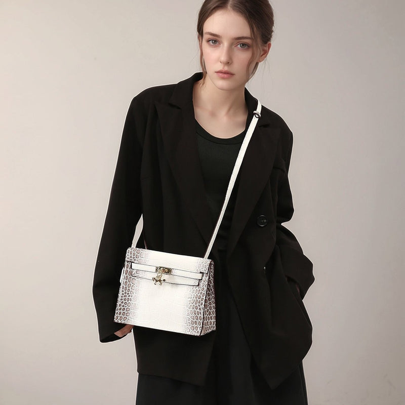 Urban light Series | Crocodile-Embossed Leather Mini Bag