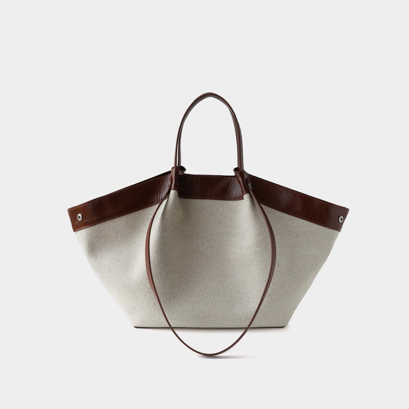 Top-Grain Leather and Cotton linen bag | Sailing