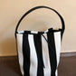 Zebra print bucket bag