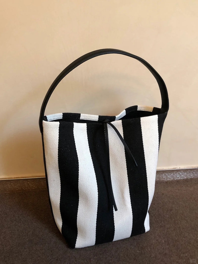 Zebra print bucket bag