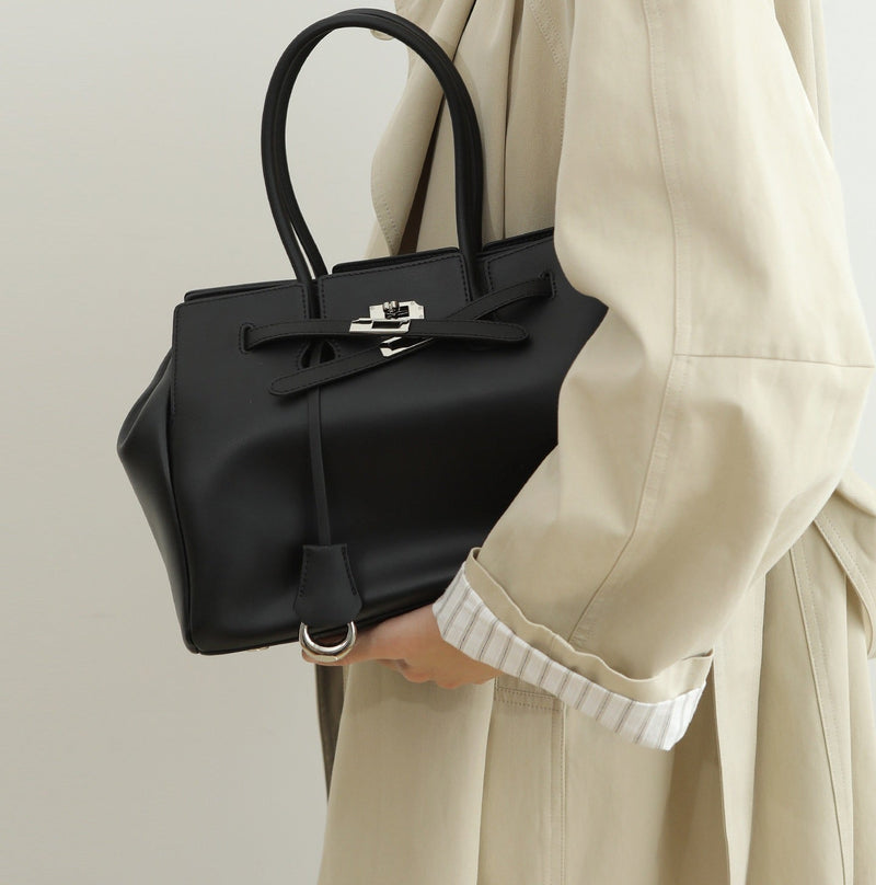 Split cowhide leather commuter tote bag | briefcase 5#