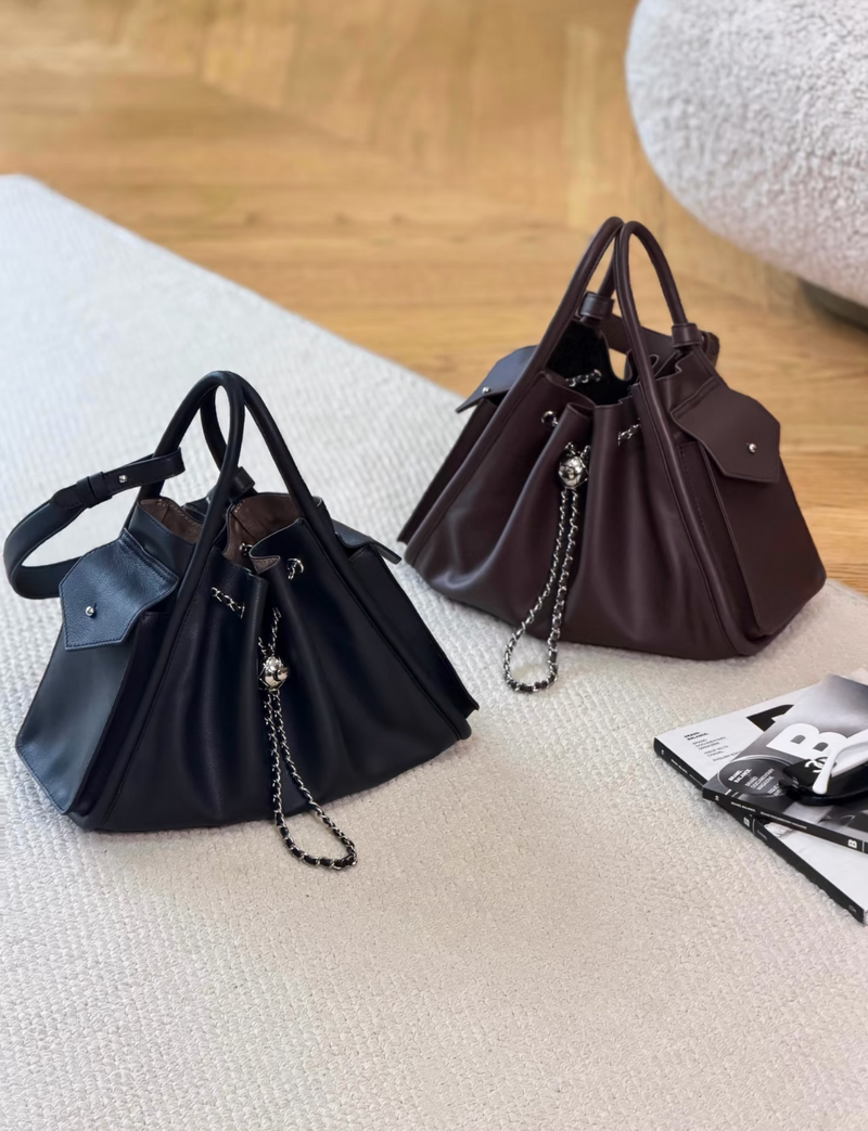 The Serein | Full-Grain Leather Chain Bucket Bag