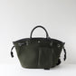 Black handbag with a smaller pouch on a white background
