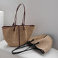Natural Raffia Woven Bag | Woman and sea
