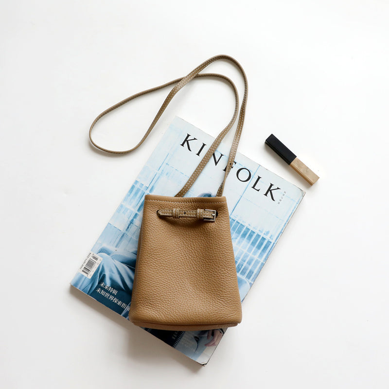 Full-Grain Leather mini bag | Mini bucket