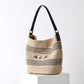 PP grass and Top-grain leather Bag | Sunshine