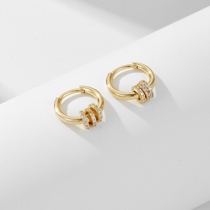 925 sterling silver earrings | 18K gold plated | Ring of destiny
