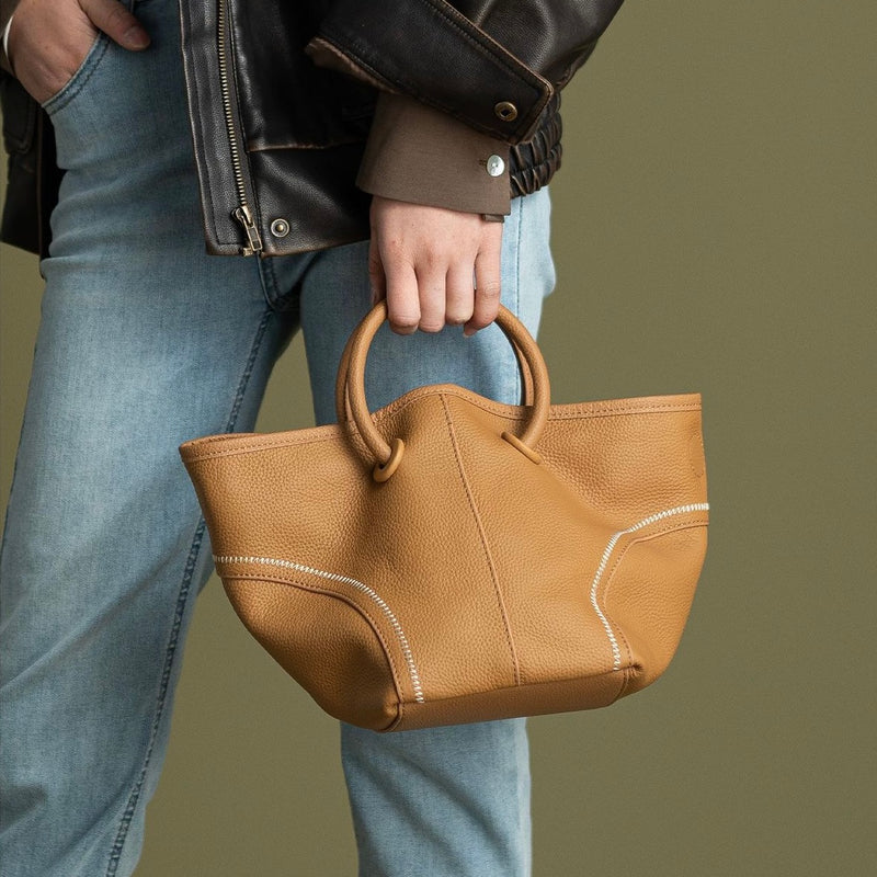Full-grain leather bag｜niche commuter tote