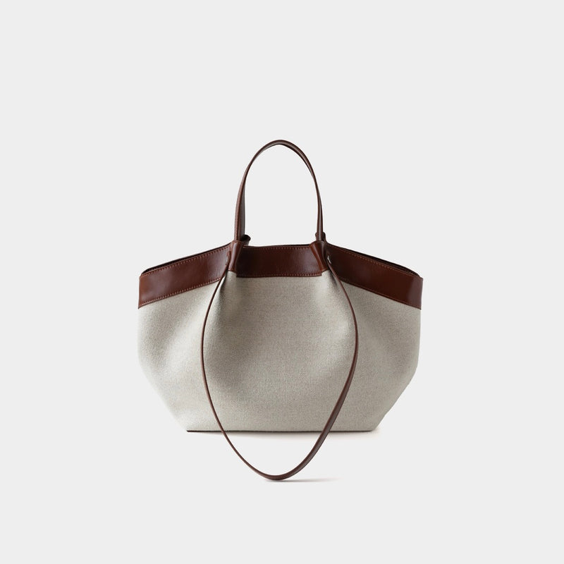 Top-Grain Leather and Cotton linen bag | Sailing