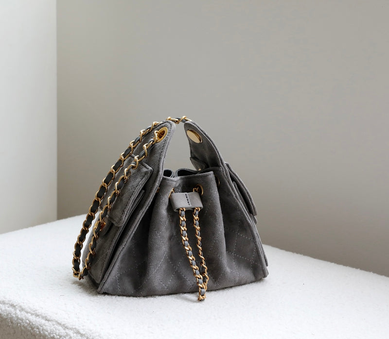 Premium Lambskin Leather Chain Shoulder Mini bag | Aurora