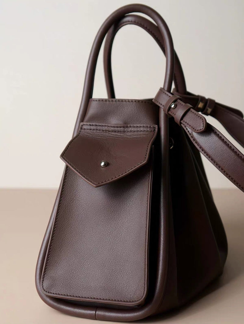 The Serein | Full-Grain Leather Chain Bucket Bag