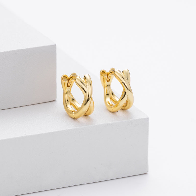 925 sterling silver earrings | 18K gold plated | Joint