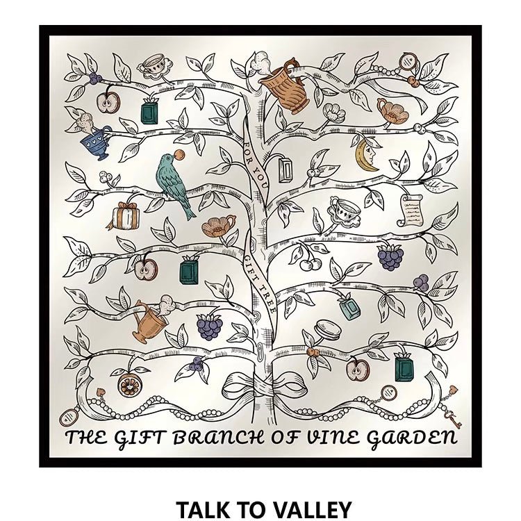 Exclusive printing silk scarf | talk to valley