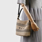 PP grass and Top-grain leather Bag | Sunshine
