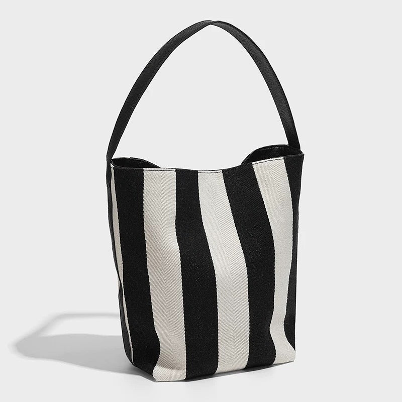 Zebra print bucket bag