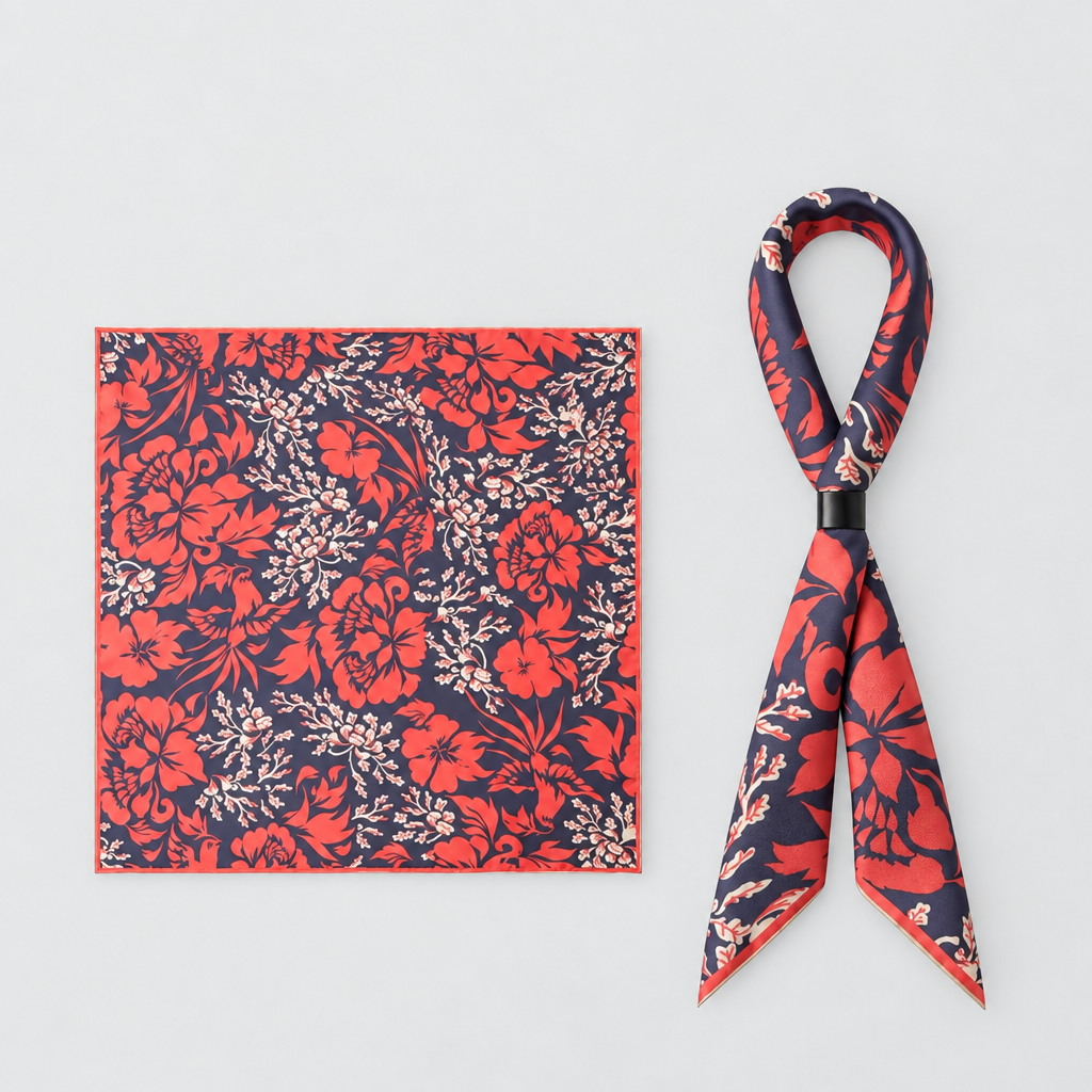 The Red and the Black | Silk Twill Scarf