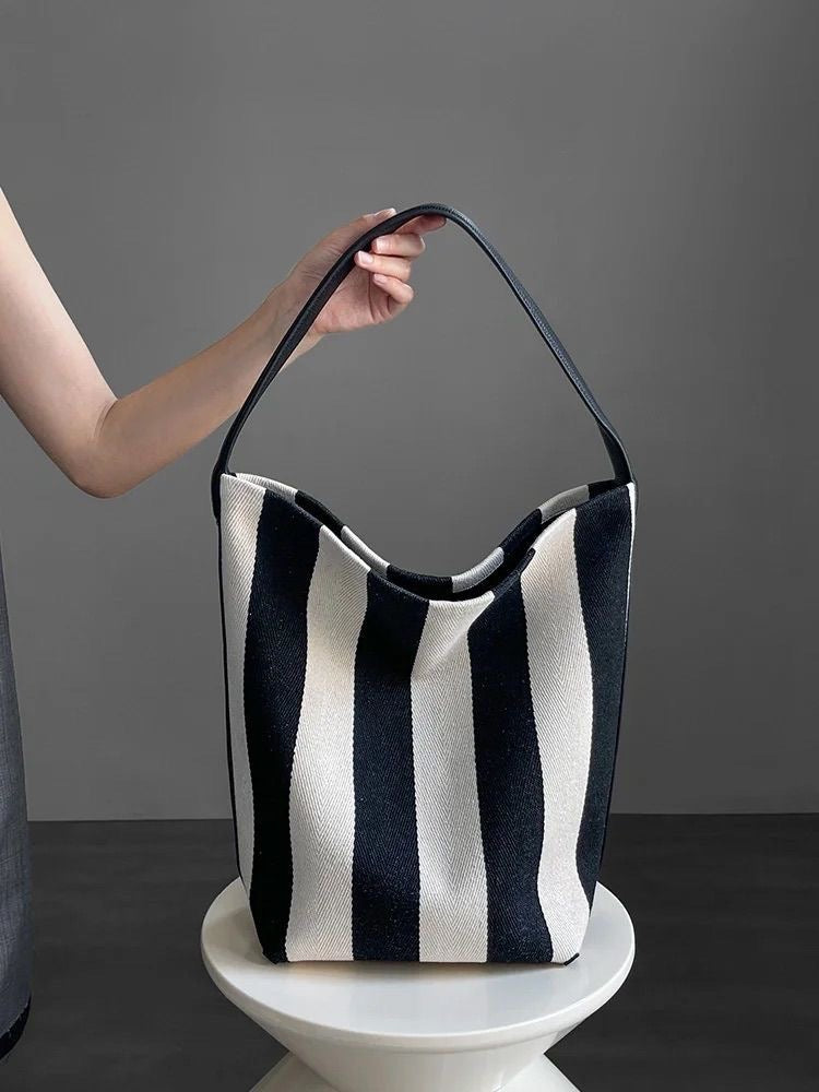 Zebra print bucket bag