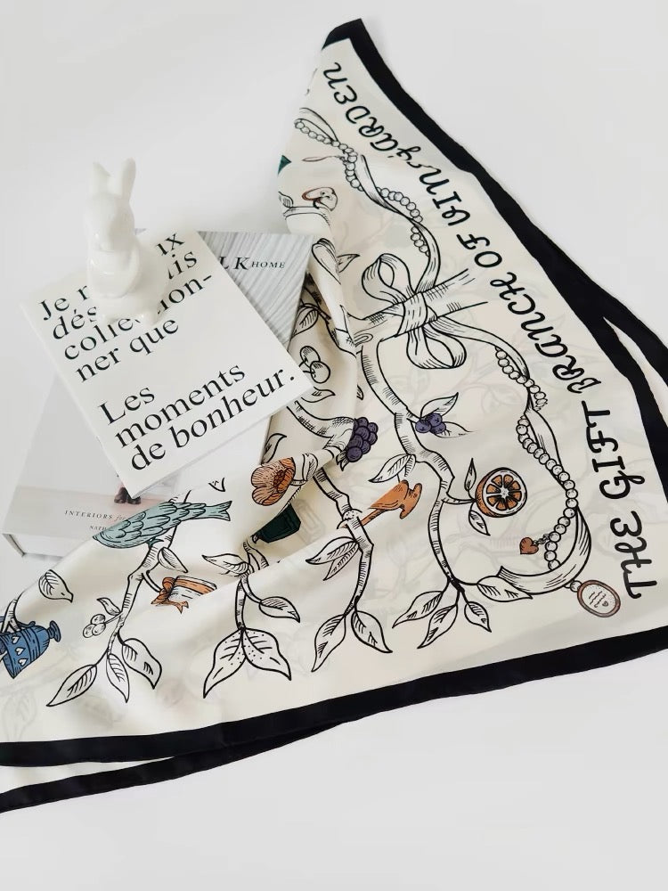 Exclusive printing silk scarf | talk to valley