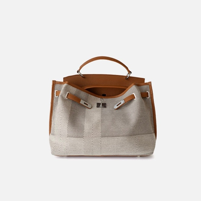 Full-Grain Leather and Canvas bag |  Canvas first