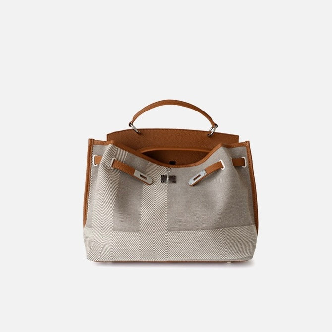 Full-Grain Leather and Canvas bag |  Canvas first