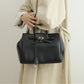 Split cowhide leather commuter tote bag | briefcase 5#