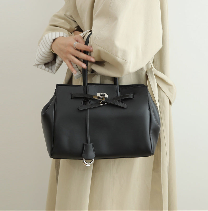 Split cowhide leather commuter tote bag | briefcase 5#