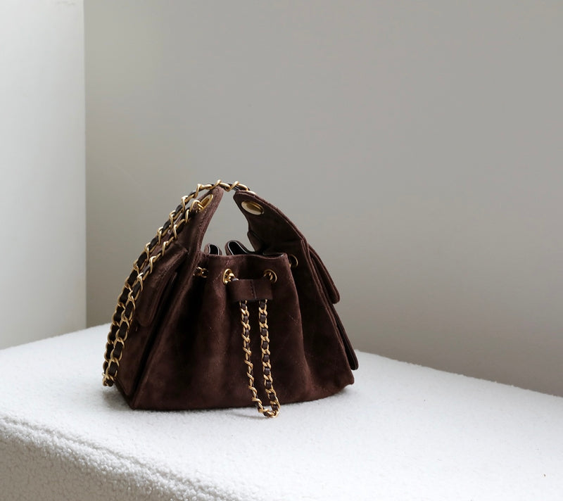 Premium Lambskin Leather Chain Shoulder Mini bag | Aurora