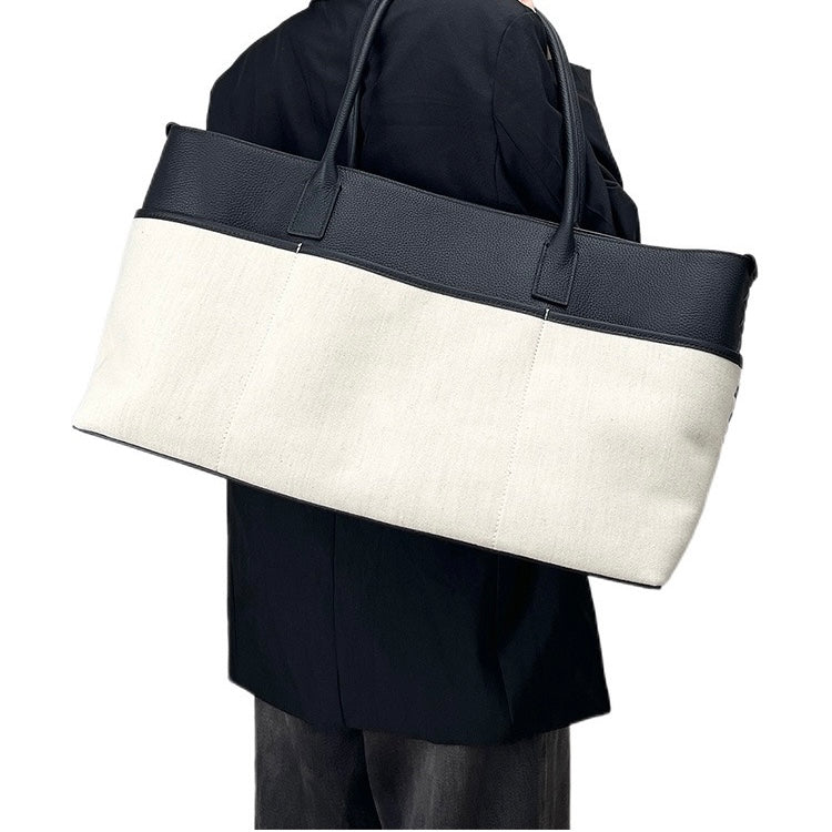 Full-Grain Leather and Canvas Bag | Maxi Carryall