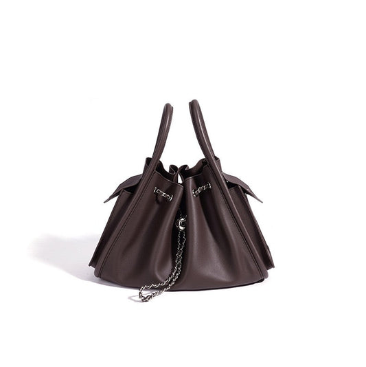 The Serein | Full-Grain Leather Chain Bucket Bag