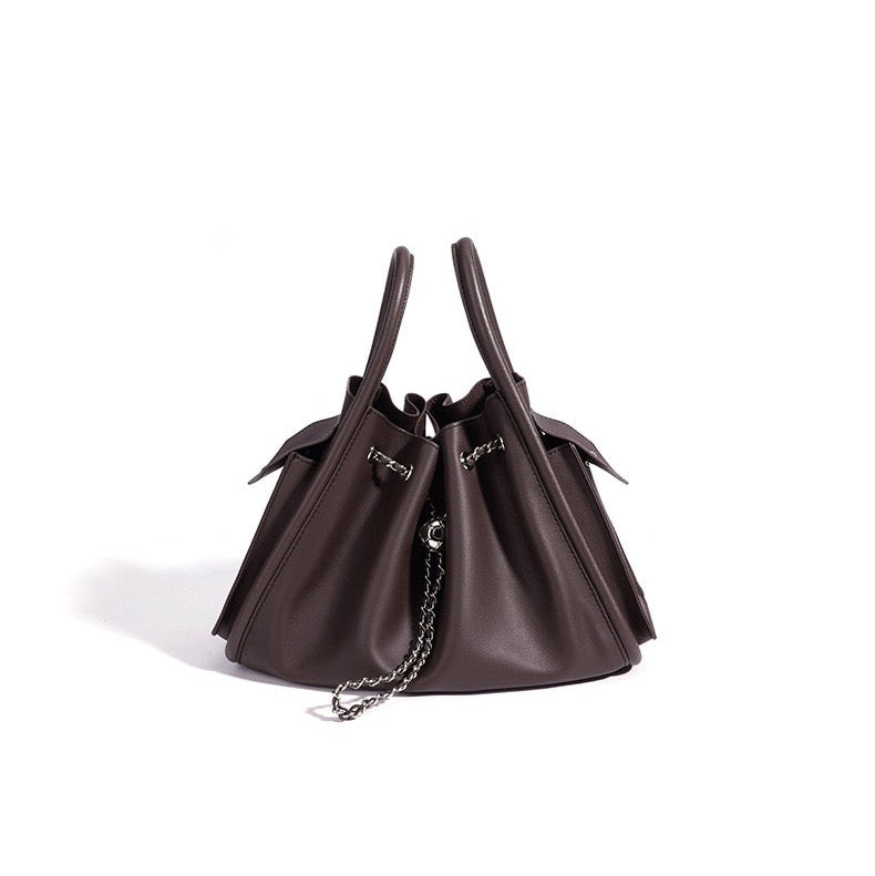 The Serein | Full-Grain Leather Chain Bucket Bag