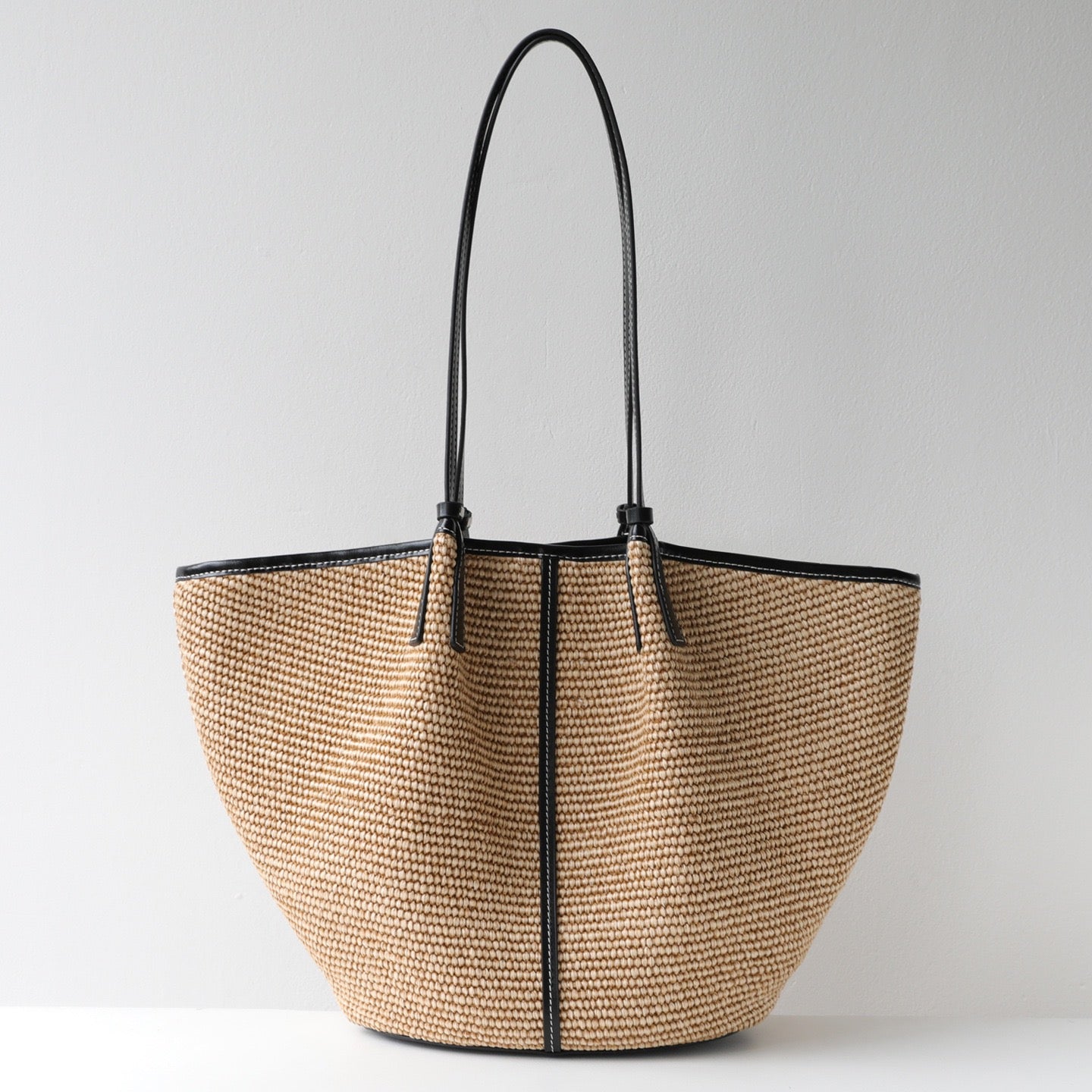 Natural Raffia Woven Bag | Woman and sea