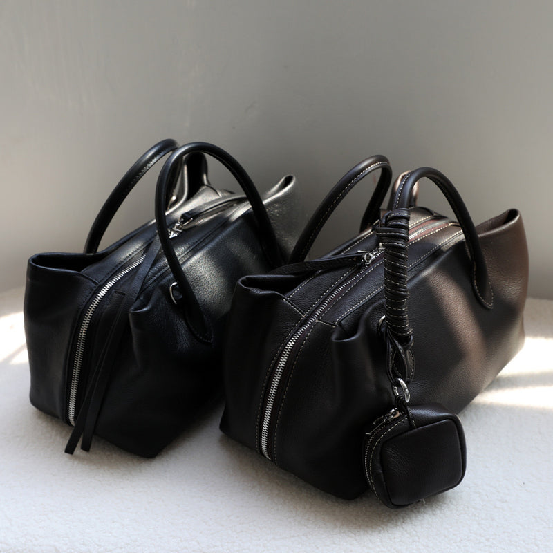 Full-Grain Leather bag | All black