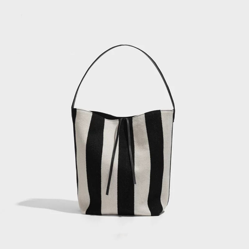 Zebra print bucket bag