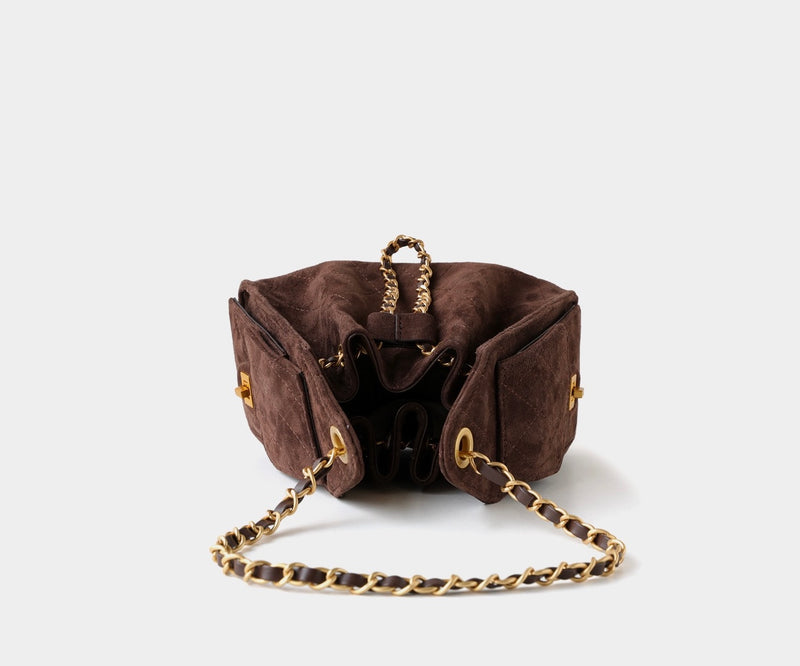 Premium Lambskin Leather Chain Shoulder Mini bag | Aurora