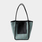 Full-grain leather and Natural cotton-linen fabric Bag