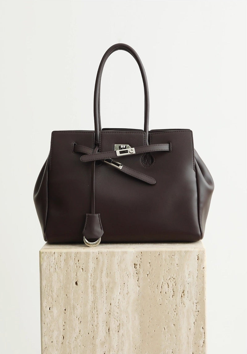 Split cowhide leather commuter tote bag | briefcase 5#