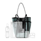 Full-grain leather and Natural cotton-linen fabric Bag
