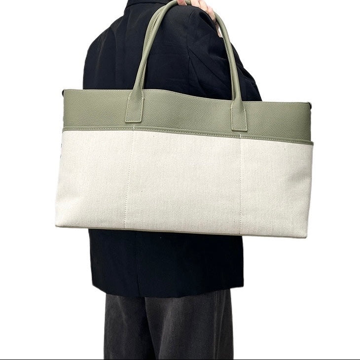 Full-Grain Leather and Canvas Bag | Maxi Carryall