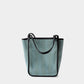 Full-grain leather and Natural cotton-linen fabric Bag