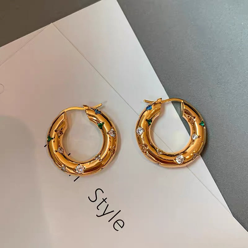 18K gold plating Earrings | Gem