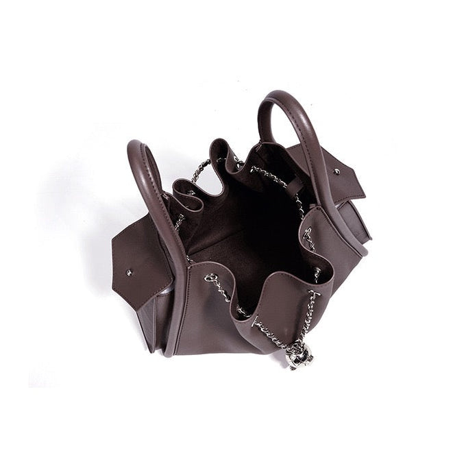 The Serein | Full-Grain Leather Chain Bucket Bag