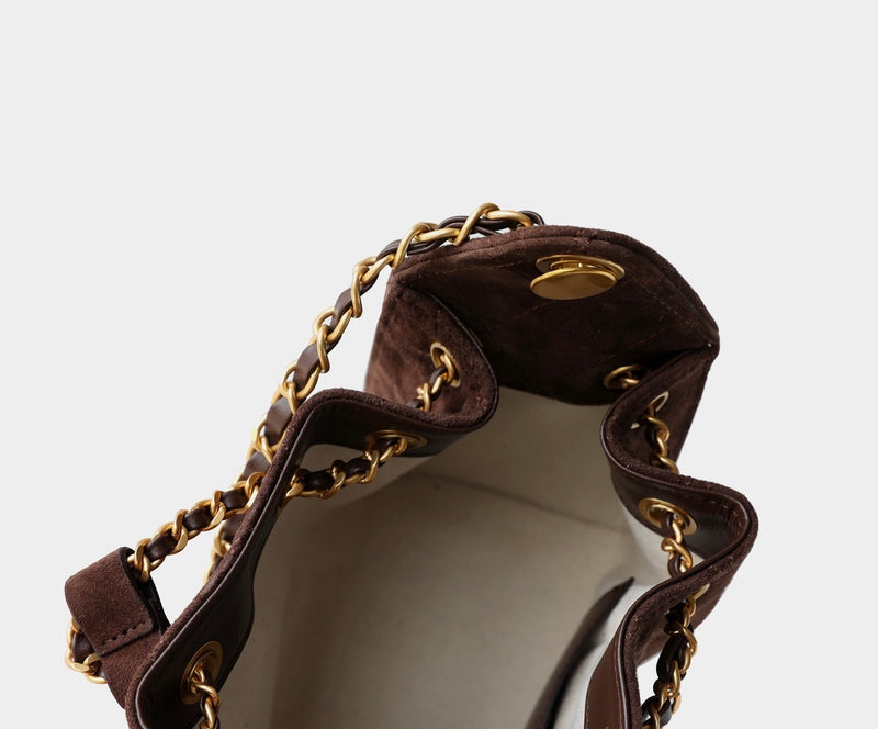 Premium Lambskin Leather Chain Shoulder Mini bag | Aurora