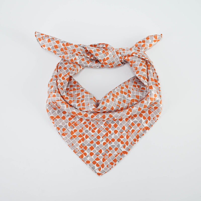 Twill silk scarf | Orange