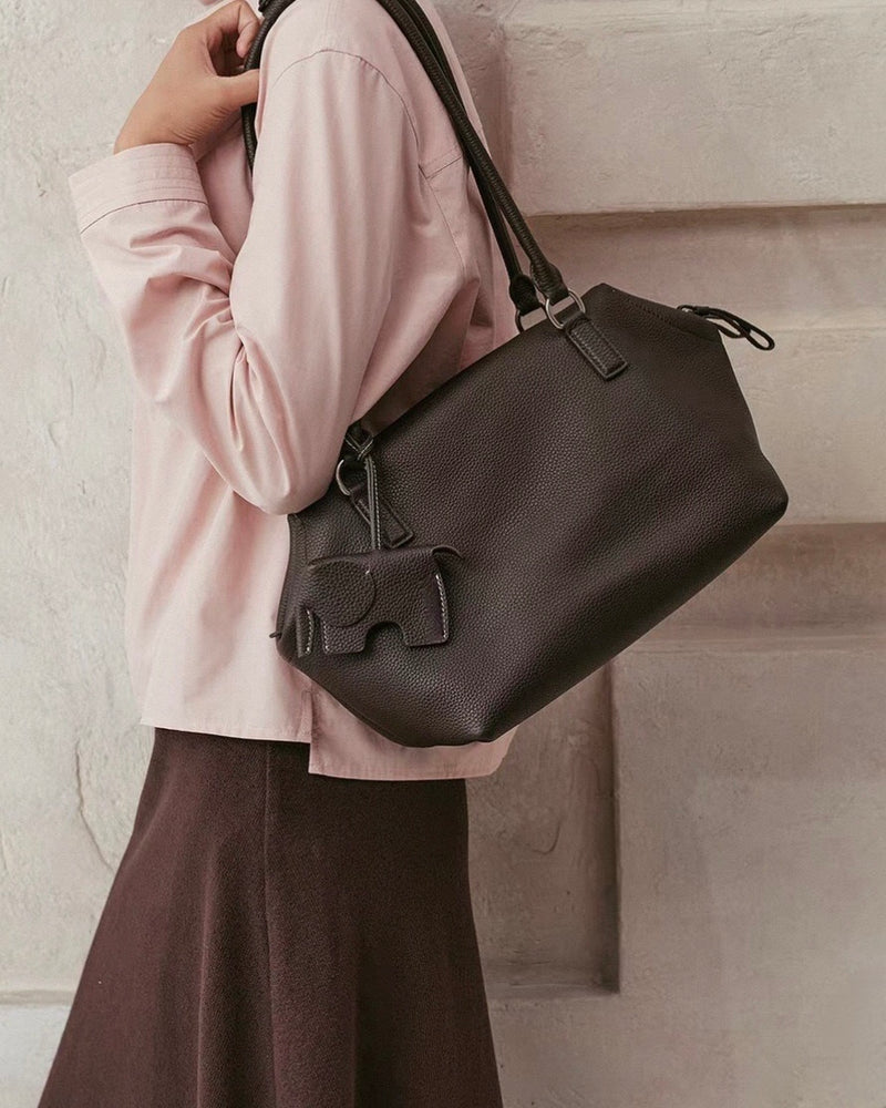 Full-Grain Leather Bag | Soft Square Tote