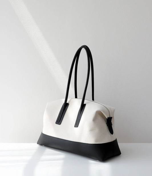 Canvas and Full-grain leather Tote |  Open Road