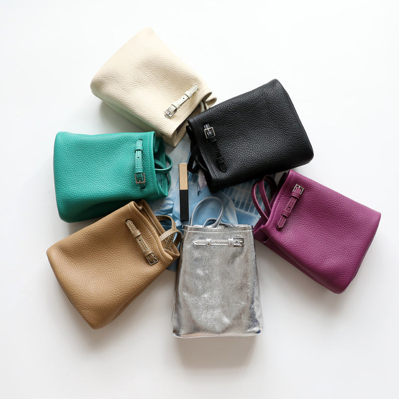 Full-Grain Leather mini bag | Mini bucket