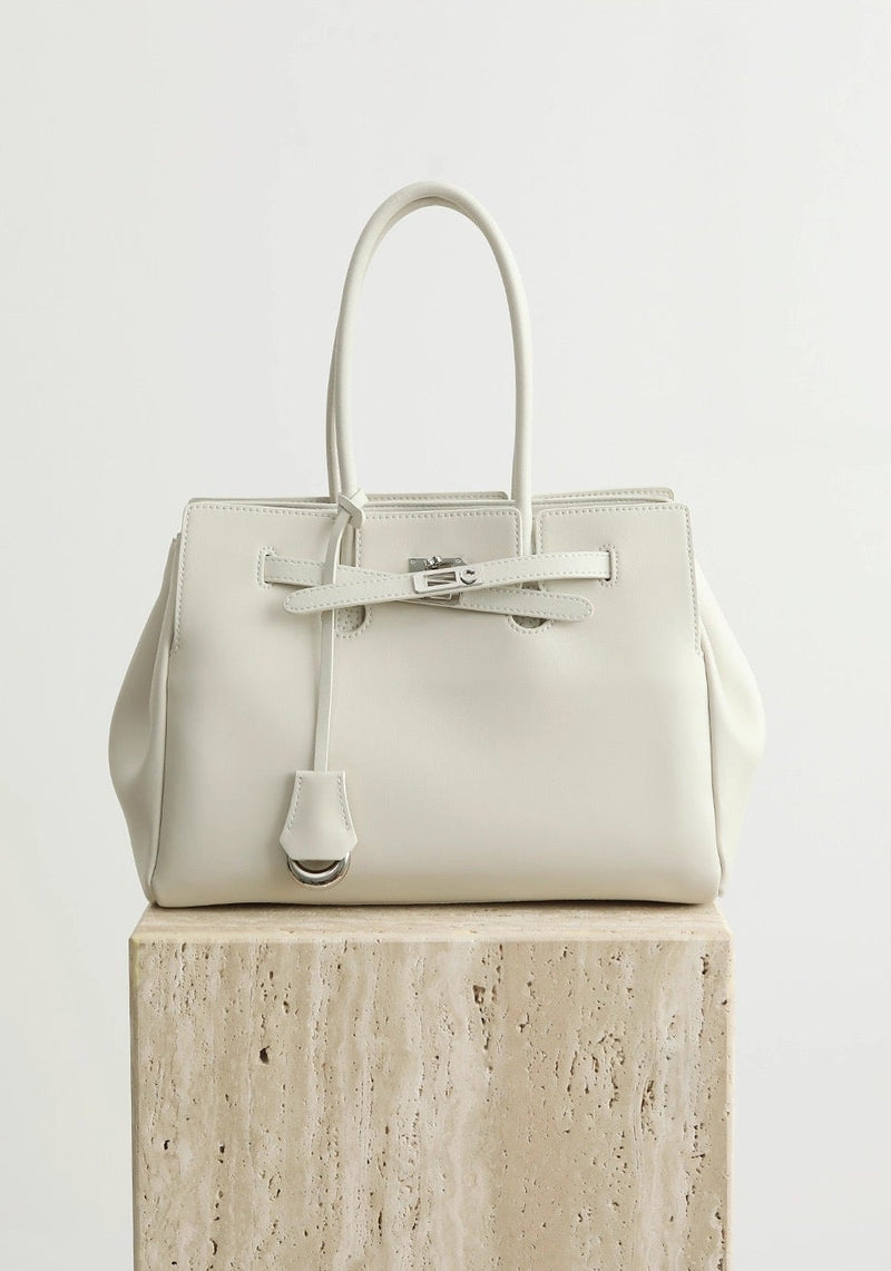 Split cowhide leather commuter tote bag | briefcase 5#