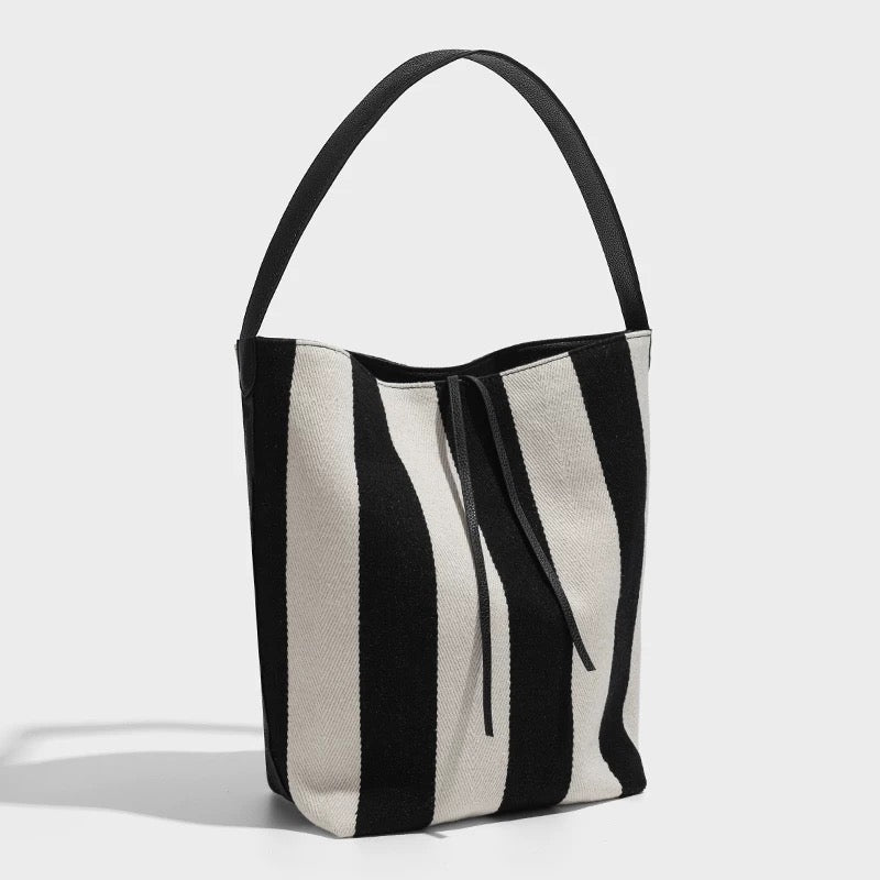 Zebra print bucket bag